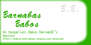 barnabas babos business card